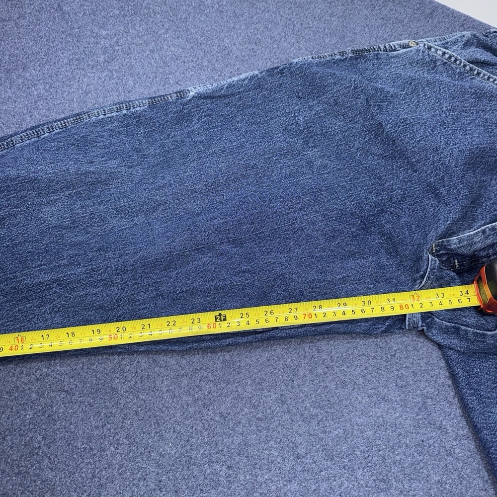 Vintage Wrangler 36x32 Carpenter Jeans Mens Denim Blue 94LSWDV Wide Leg Baggy - Picture 9 of 10